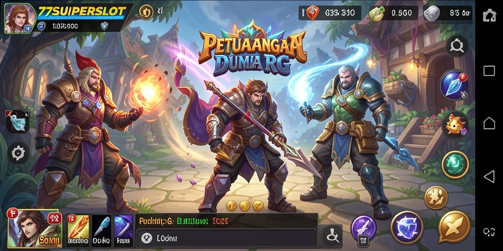 Tampilan gameplay menarik dari 77SUPERSLOT dalam petualangan RPG.