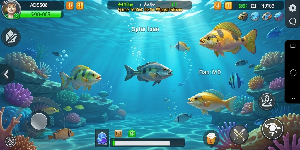Screenshot dari gameplay Tembak Ikan yang seru dan dinamis.
