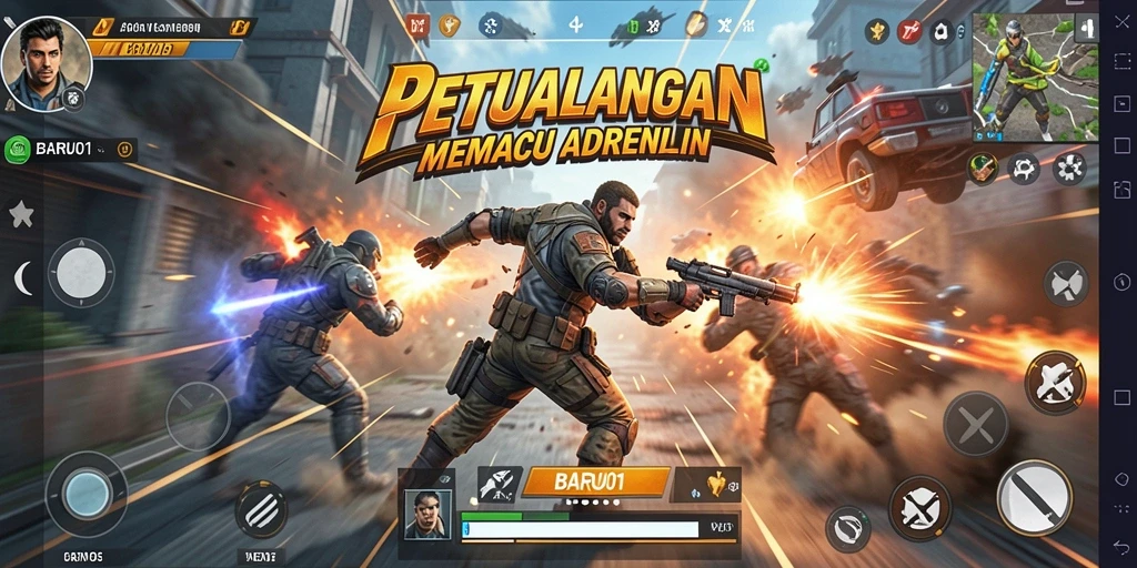 Tampilan gameplay BARU01 yang seru dan penuh aksi.