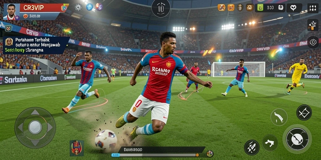 Tangkapan layar utama dari CR7VIP menampilkan aksi menara dalam Tower Defense.