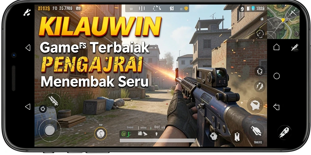 Tampilan seru gameplay KILAUWIN dengan aksi tembak-menembak.