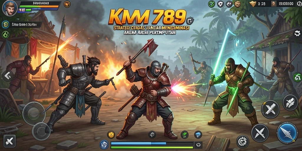 Screenshot gameplay KM789 menampilkan pertarungan taktis yang mendebarkan.