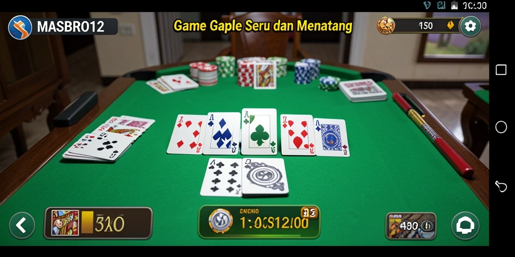 Gameplay seru MASBRO12 yang menampilkan pertandingan Gaple.
