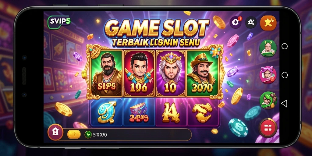 Screenshot gameplay SVIP5 yang menampilkan animasi dan simbol slot yang menarik.