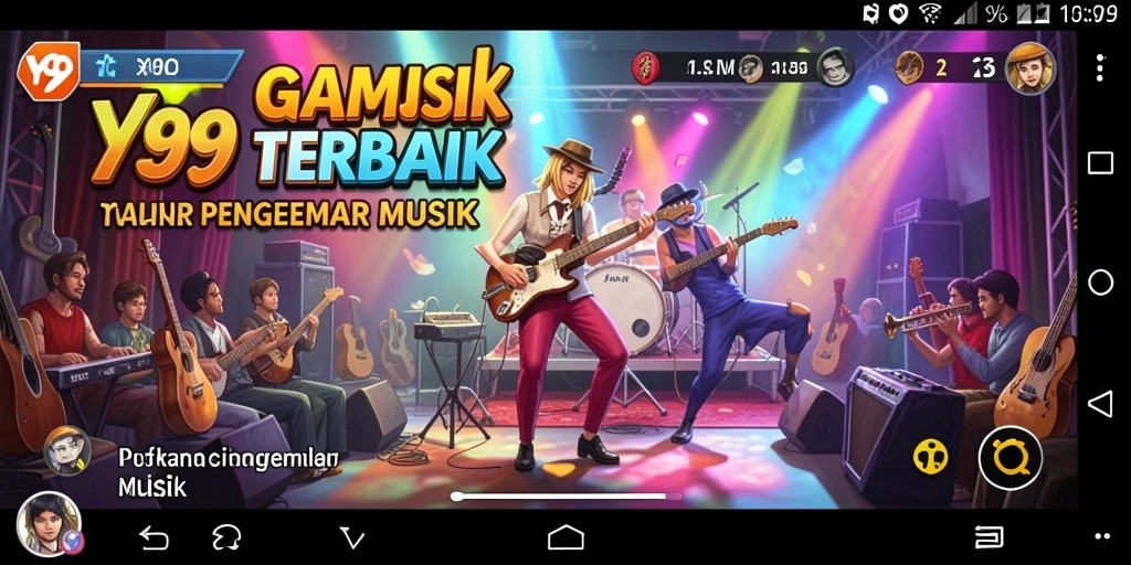 Tampilan gameplay Y89 dengan berbagai lagu dan tantangan menarik.
